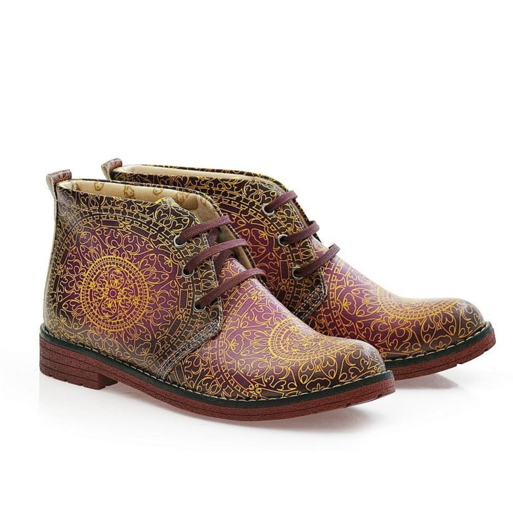 Goby Shoes - Night Glow Mandala Ankle Boots